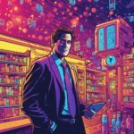 A satirical magazine cover featuring billionaire Mark Cuban as a tech-savvy superhero, standing confidently in front of a futuristic pharmacy adorned with glowing neon signs that read "Fair Pricing." He's wearing a sleek, high-tech suit with digital interfaces and a cape made of prescription pill bottles. In one hand, he holds a glowing calculator, and in the other, a transparent pill bottle labeled "Transparency." The background showcases a dystopian cityscape where shadowy figures representing pharmaceutical giants loom, looking fearful and confused. Bright, vibrant colors contrast with the dark, oppressive atmosphere, symbolizing hope and innovation. The title at the top reads "TechOnion: The Future of Healthcare," with subheadlines like "Billionaire Disrupts Industry with Basic Math!" and "Can Transparency Save Us?" The cover should have a playful, exaggerated art style, reminiscent of comic book illustrations, to emphasize the humor and absurdity of the situation.