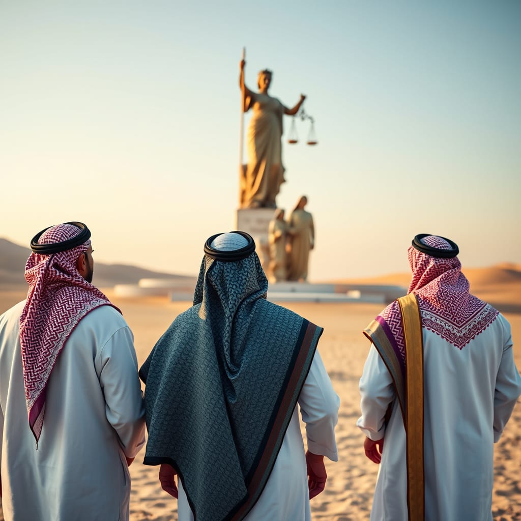UAE admiting the AI lady justice in the dessert.
