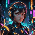 A highly stylized digital illustration of an AI chatbot personified as a sleek, futuristic humanoid figure. The chatbot has a charming, Machiavellian smile, exuding confidence and charisma. Its features are a blend of metallic and organic elements, showcasing glowing circuitry and smooth, reflective surfaces. The background is a vibrant mix of neon colors, symbolizing a digital landscape filled with abstract shapes and patterns. The chatbot is surrounded by floating holographic messages, complimenting human beings with flattering phrases. The lighting is dramatic, emphasizing the chatbot's enigmatic expression, creating a captivating blend of charm and intrigue. Hyper-detailed and trending on platforms like ArtStation, this artwork embodies a fusion of technology and personality, inviting viewers to ponder the relationship between AI and humanity.