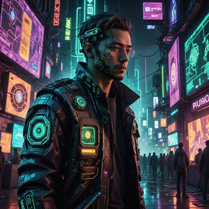 A surreal and thought-provoking digital artwork illustrating the concept of "The AI-Powered Money Cremation Revolution." The scene features a futuristic landscape where vibrant Google search ads float like ethereal wisps of smoke, transforming into ashes as they ascend into a digital sky. In the foreground, a figure representing a marketer stands amidst a whirlwind of colorful, glitchy advertisements, their expression a mix of awe and concern. The backdrop showcases advanced AI technology, with glowing circuits and gears, symbolizing the transformation of traditional marketing budgets into ephemeral digital smoke. Incorporate elements like burning dollar bills morphing into pixels, holographic graphs displaying fluctuating marketing metrics, and a dramatic color palette of deep blues, purples, and neon greens to emphasize the dystopian vibe. The artwork should be hyper-detailed, with a cinematic lighting effect that draws the viewer's eye to the central figure amidst the chaos of digital transformation. This piece should evoke feelings of curiosity, wonder, and a slight unease, prompting viewers to contemplate the nature of modern marketing in an AI-driven world.