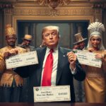 Donald Trump receiving bank checks in return for presidential pardons