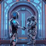 An LLM bot is shaking hands with tools and resources to illustrate mcp model context protoco