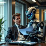 An ai generated image illustrating Sam Altman having an ai bot read an email from TechOnion about AGI Delusion