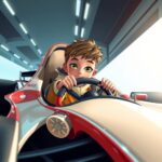 Vibe Coding Check Failed illustrated by a young kid in a formula 1 (F1) car